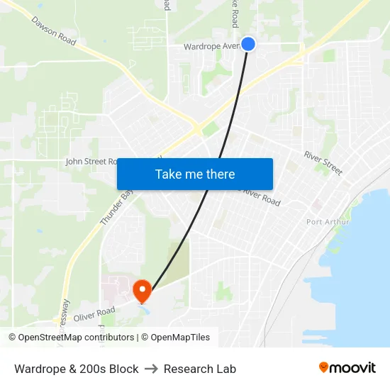 Wardrope & 200s Block to Research Lab map
