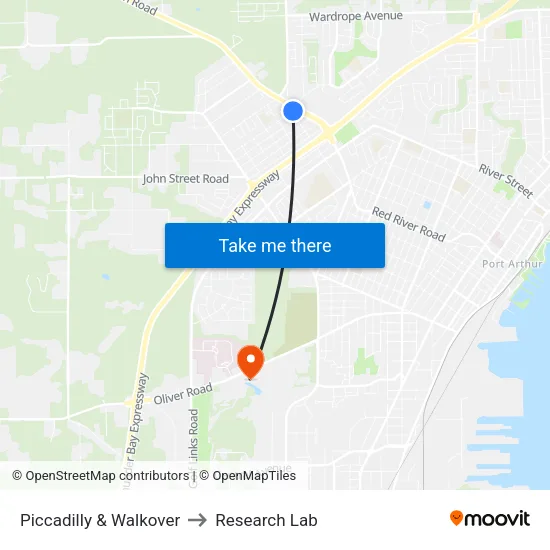 Piccadilly & Walkover to Research Lab map