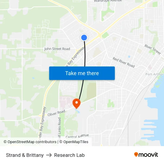 Strand & Brittany to Research Lab map