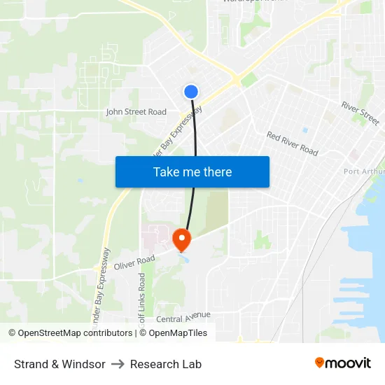 Strand & Windsor to Research Lab map