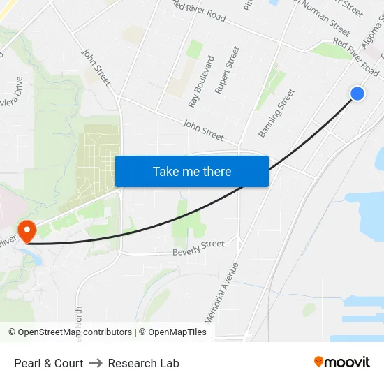 Pearl & Court to Research Lab map