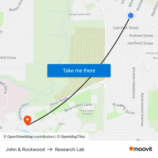John & Rockwood to Research Lab map