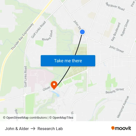 John & Alder to Research Lab map