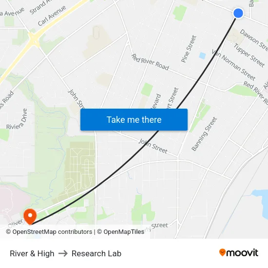 River & High to Research Lab map