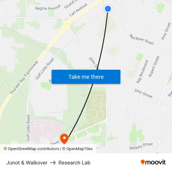 Junot & Walkover to Research Lab map