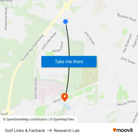 Golf Links & Fairbank to Research Lab map