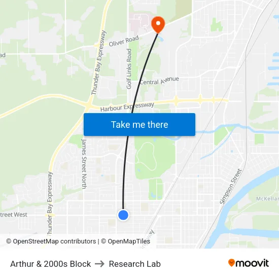 Arthur & 2000s Block to Research Lab map