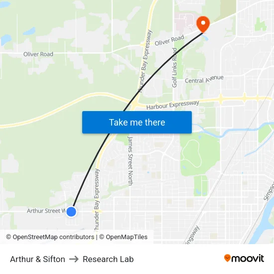 Arthur & Sifton to Research Lab map