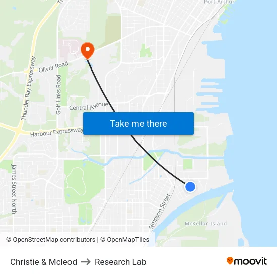 Christie & Mcleod to Research Lab map