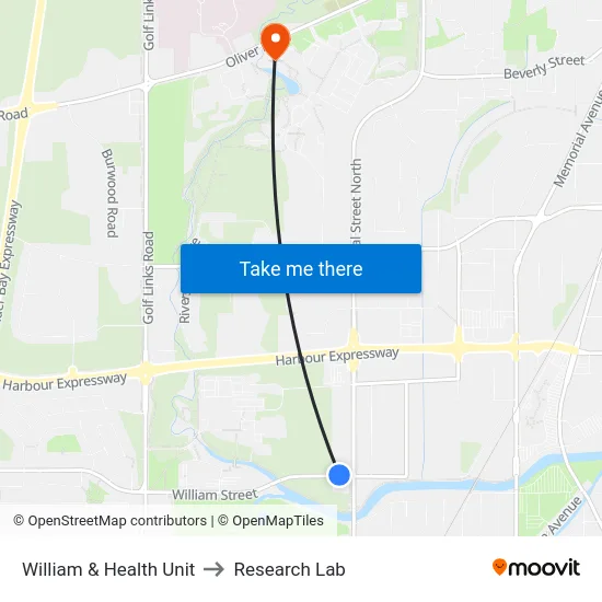 William & Health Unit to Research Lab map