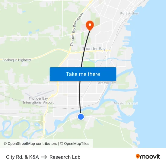 City Rd. & K&A to Research Lab map