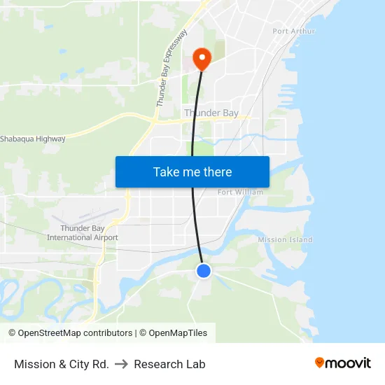 Mission & City Rd. to Research Lab map