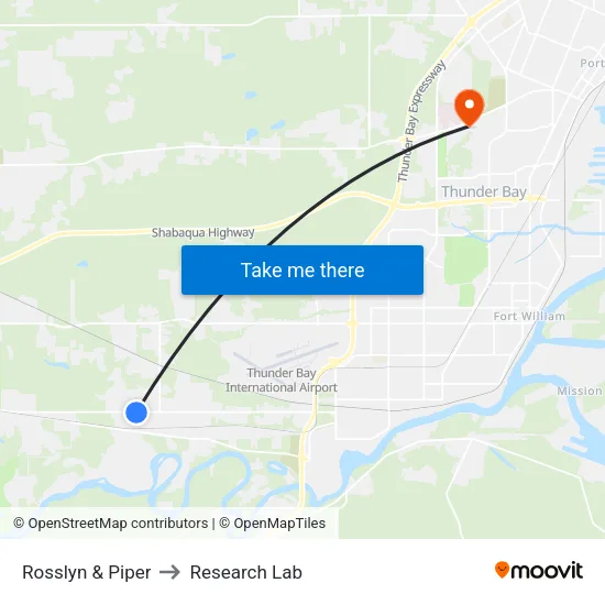 Rosslyn & Piper to Research Lab map