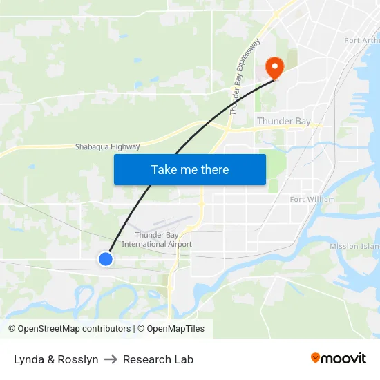 Lynda & Rosslyn to Research Lab map