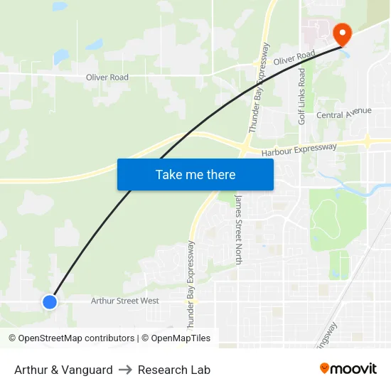 Arthur & Vanguard to Research Lab map