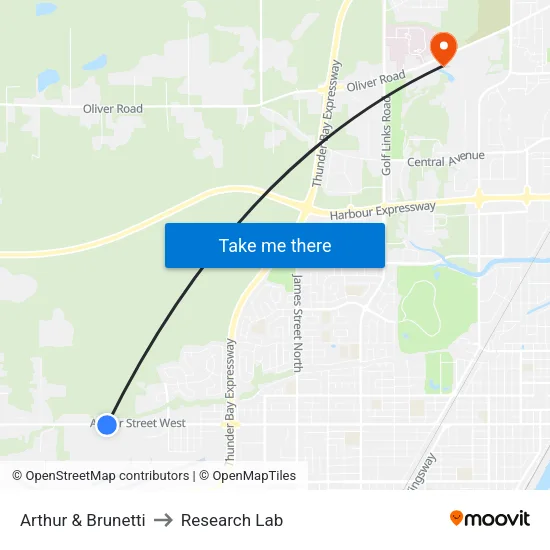 Arthur & Brunetti to Research Lab map