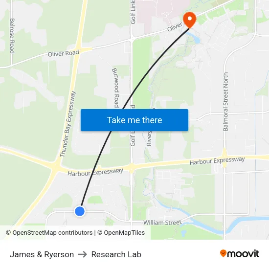 James & Ryerson to Research Lab map