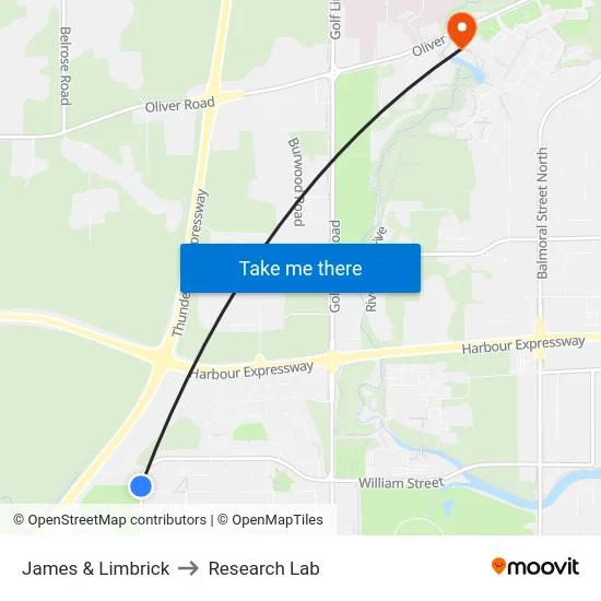 James & Limbrick to Research Lab map