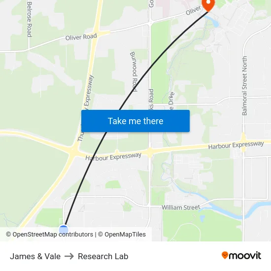 James & Vale to Research Lab map