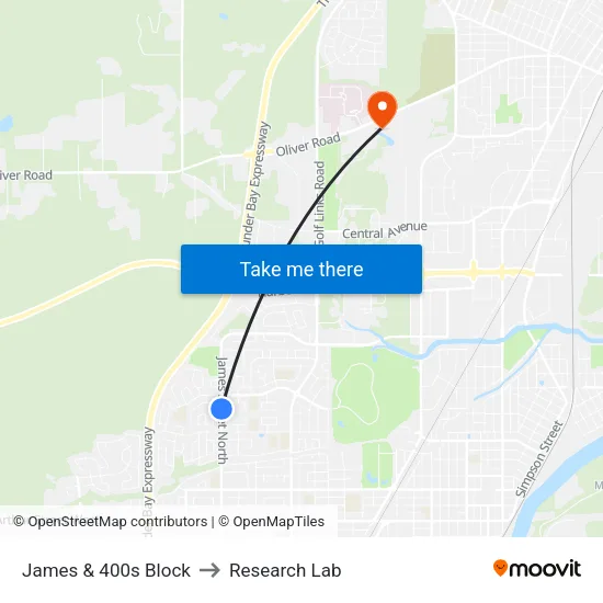 James & 400s Block to Research Lab map