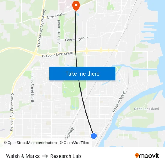 Walsh & Marks to Research Lab map