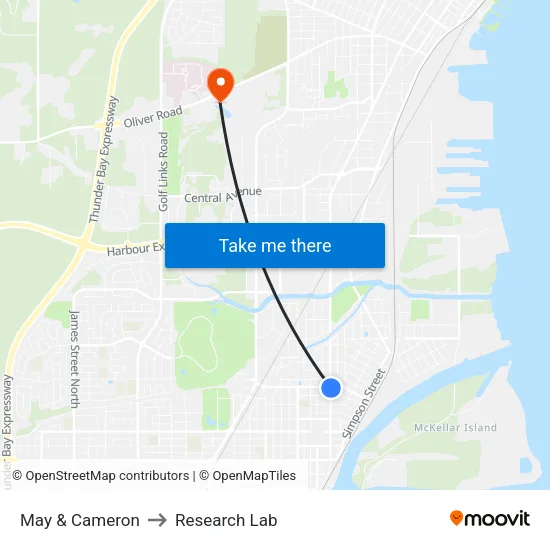May & Cameron to Research Lab map