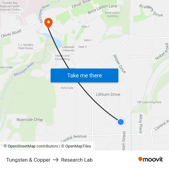 Tungsten & Copper to Research Lab map