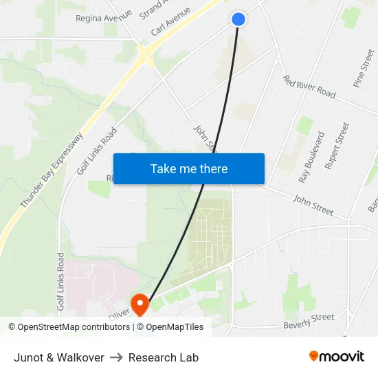 Junot & Walkover to Research Lab map