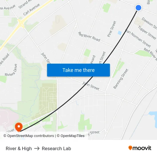 River & High to Research Lab map
