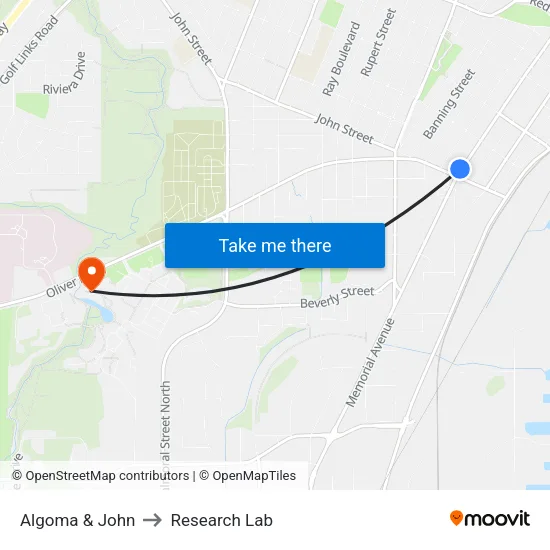 Algoma & John to Research Lab map