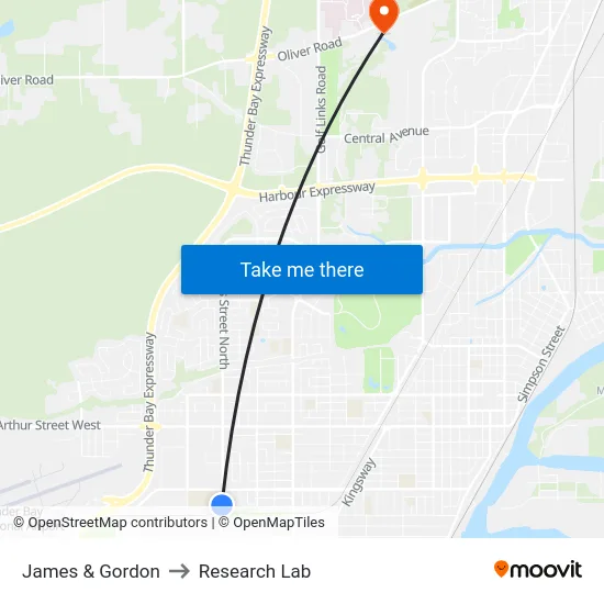 James & Gordon to Research Lab map