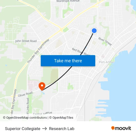 Superior Collegiate to Research Lab map