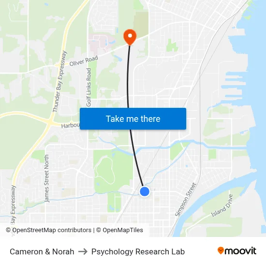 Cameron & Norah to Psychology Research Lab map