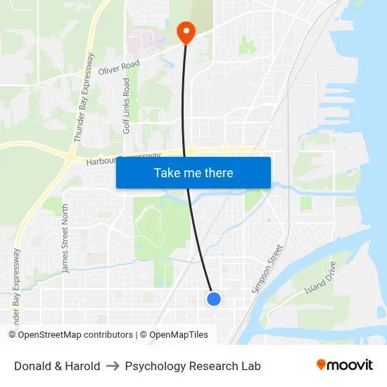 Donald & Harold to Psychology Research Lab map