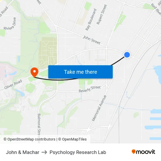 John & Machar to Psychology Research Lab map