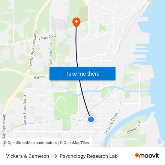 Vickers & Cameron to Psychology Research Lab map