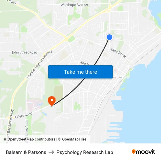 Balsam & Parsons to Psychology Research Lab map