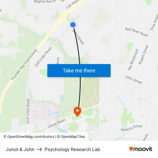 Junot & John to Psychology Research Lab map