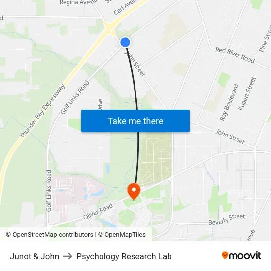 Junot & John to Psychology Research Lab map
