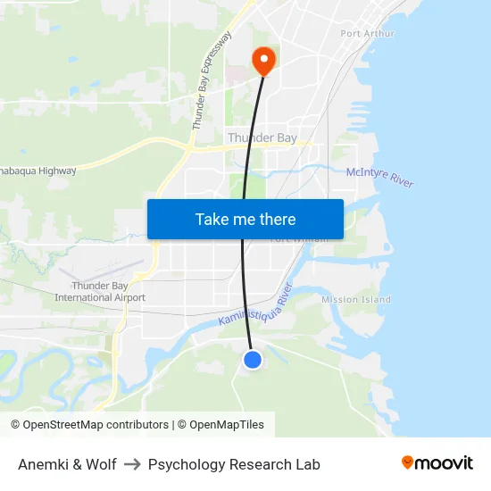 Anemki & Wolf to Psychology Research Lab map