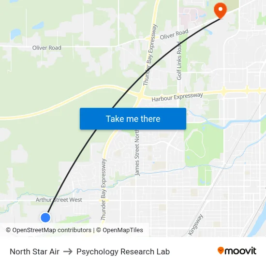 North Star Air to Psychology Research Lab map
