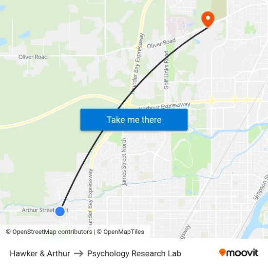 Hawker & Arthur to Psychology Research Lab map