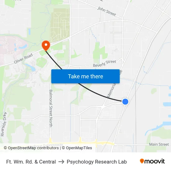 Ft. Wm. Rd. & Central to Psychology Research Lab map