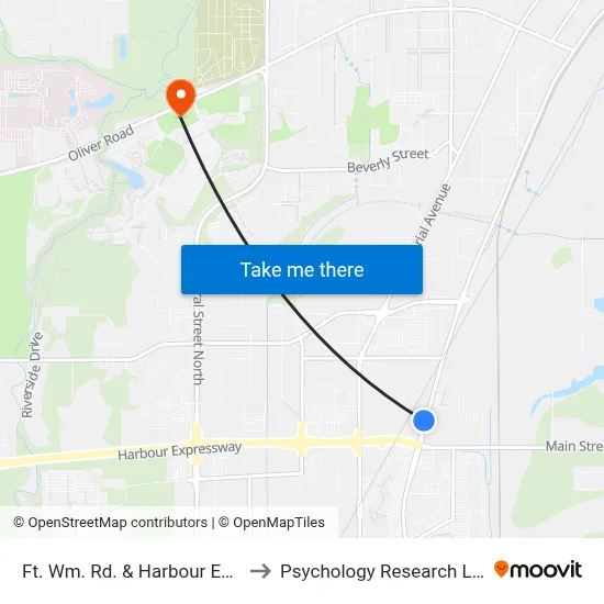 Ft. Wm. Rd. & Harbour Expy to Psychology Research Lab map