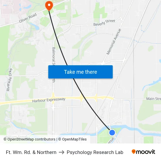 Ft. Wm. Rd. & Northern to Psychology Research Lab map