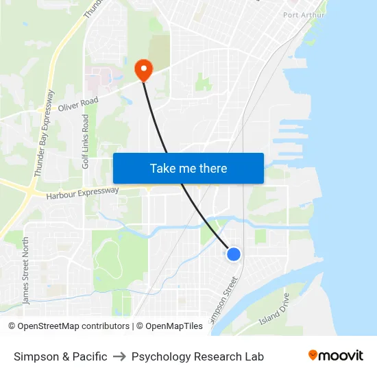 Simpson & Pacific to Psychology Research Lab map