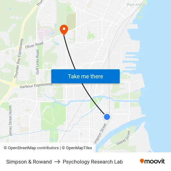 Simpson & Rowand to Psychology Research Lab map