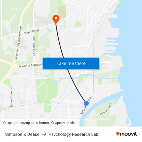 Simpson & Dease to Psychology Research Lab map