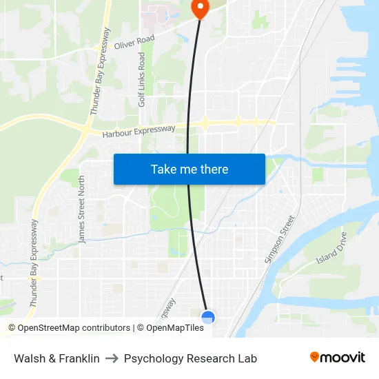 Walsh & Franklin to Psychology Research Lab map