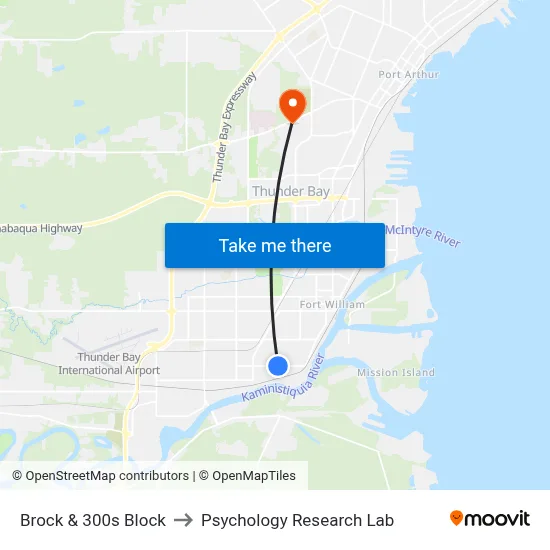 Brock & 300s Block to Psychology Research Lab map